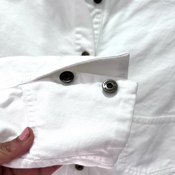 Liz Claiborne Bright‎ White Denim Jacket Large - Picture 6 of 6